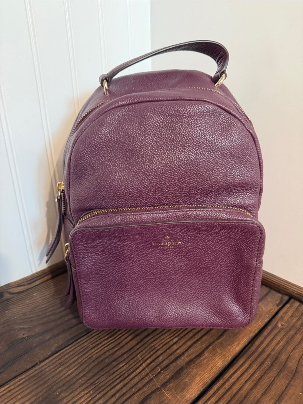 Kate Spade Mini Nicole deep plum Larchmont Avenue Back pack